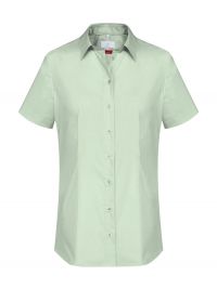 Kurzarm Hemdbluse Damen in Mint mit Kentkragen und leicht tailliertem Schnitt